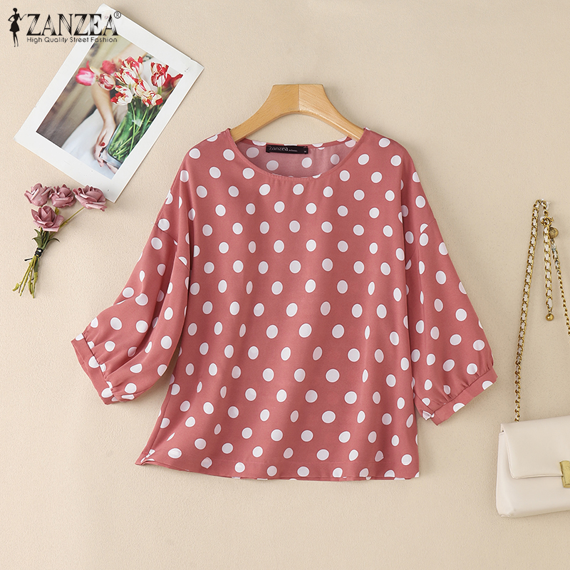 Summer Days Clothing - ZANZEA Woman Casual Polka Dot Blouses