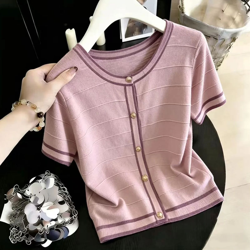 Summer Days Clothing - Fashion O-Neck Spliced Knitted Sweater Women