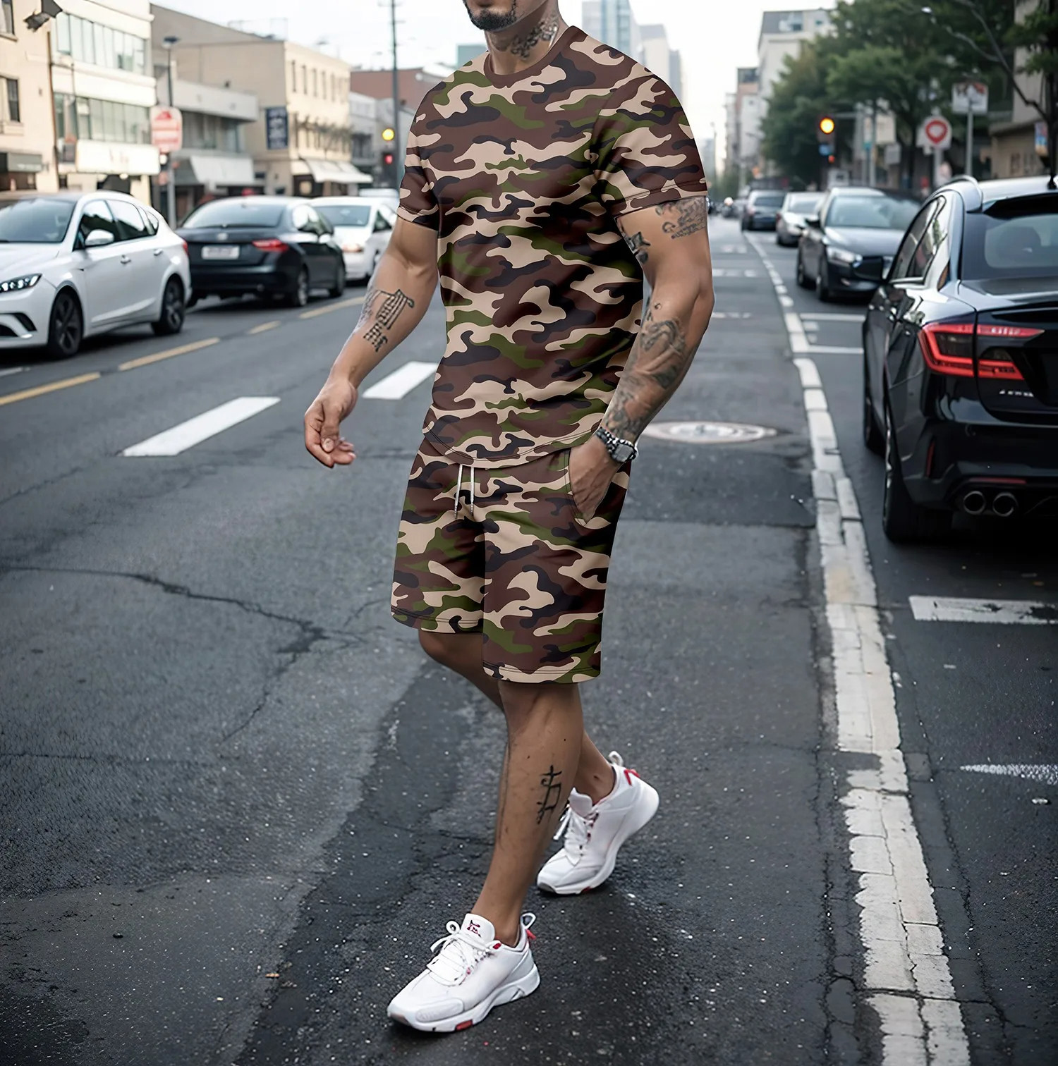 Summer Clothing Modest - Camouflage Outdoor Tracksuits 3D Print Men's