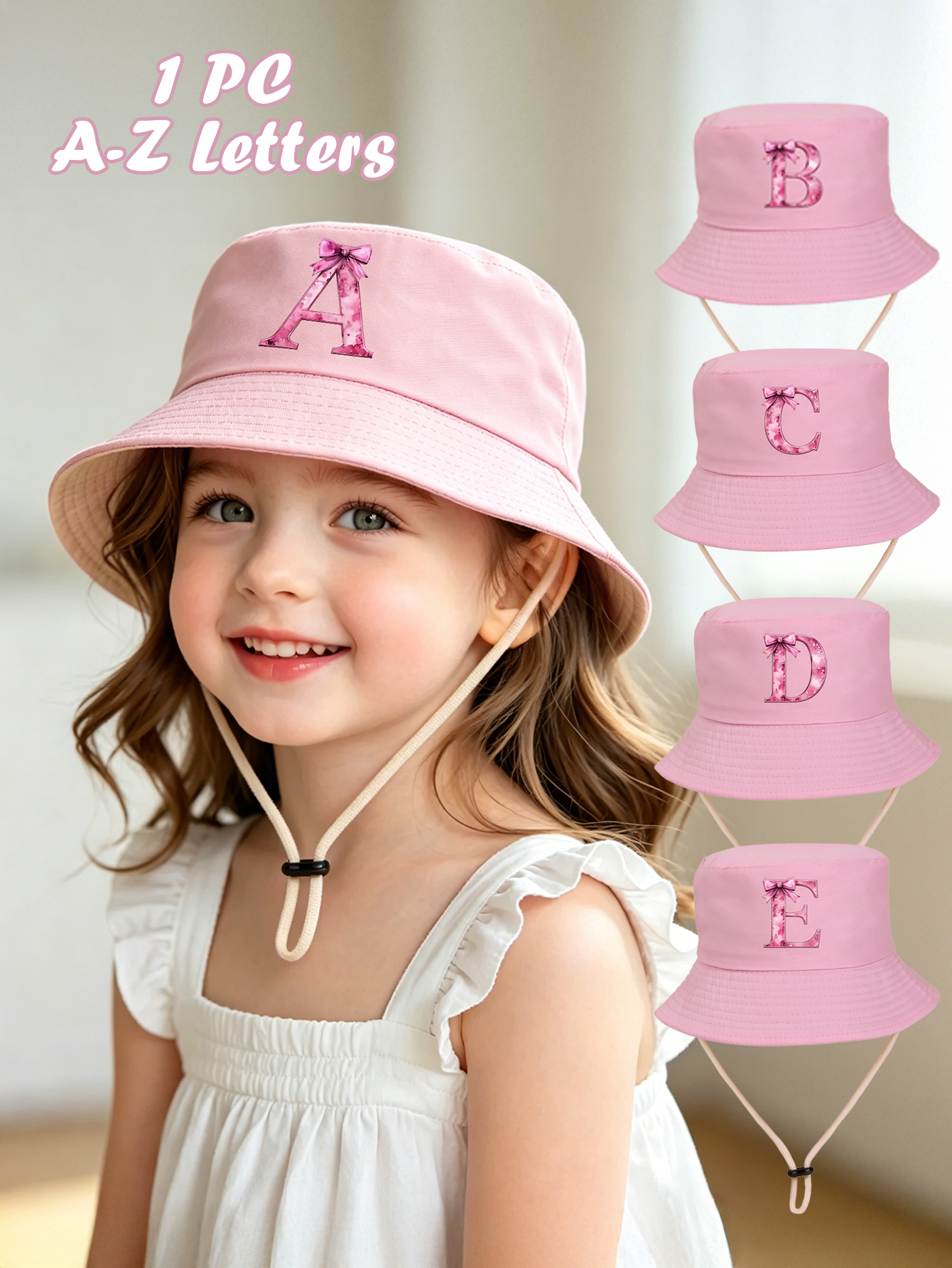 Summer Clothing Capsule - 1pc pink baby girl bucket hat