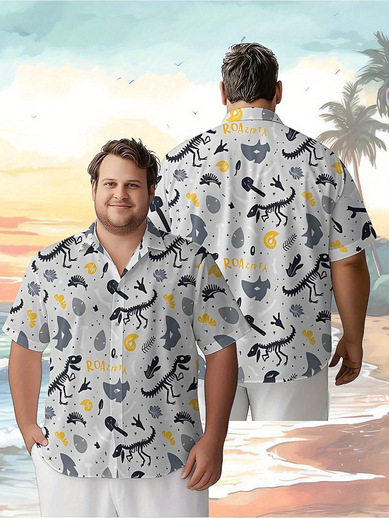 Beach Shirt Hawaiian - Men's Plus Size Hawaiian Shirts Fantasy