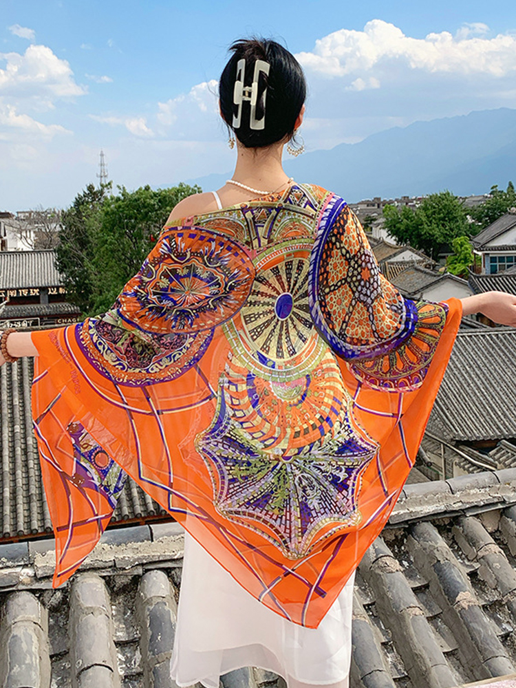New Elegant Women Silk Scarf V - Sarong Pareo Wrap recension och pris