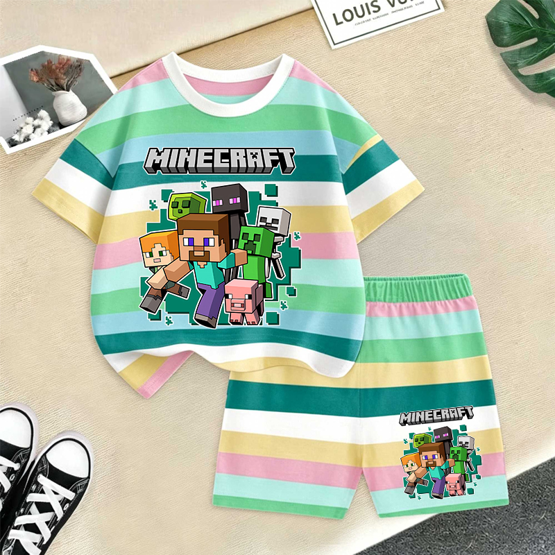 Minecrafted Girl boy Summer T  - Summer Clothing For Babies recension och pris