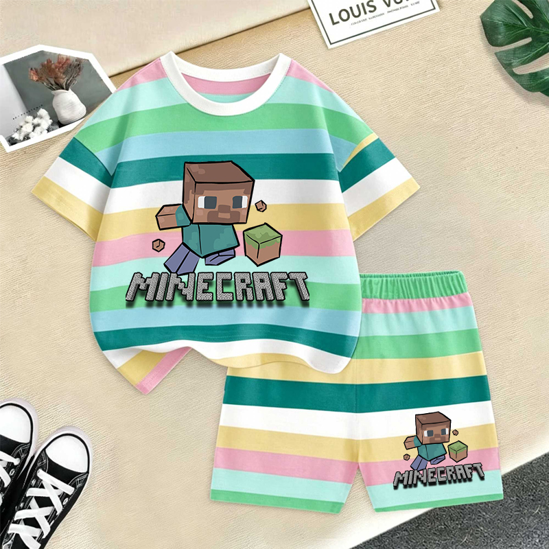 Minecrafted Girl boy Summer T  - Summer Clothing For Babies recension och pris