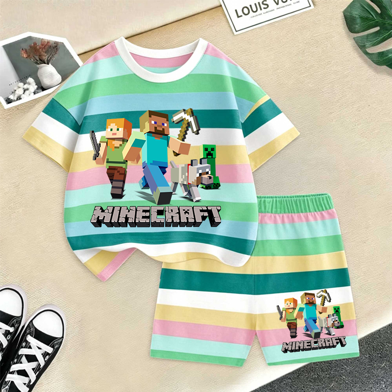 Minecrafted Girl boy Summer T  - Summer Clothing For Babies recension och pris