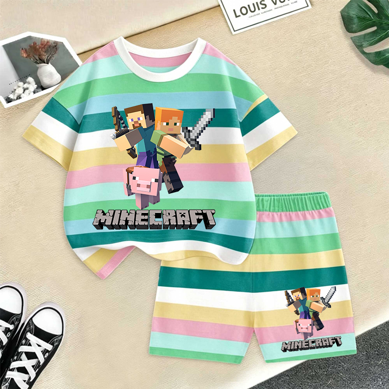 Minecrafted Girl boy Summer T  - Summer Clothing For Babies recension och pris