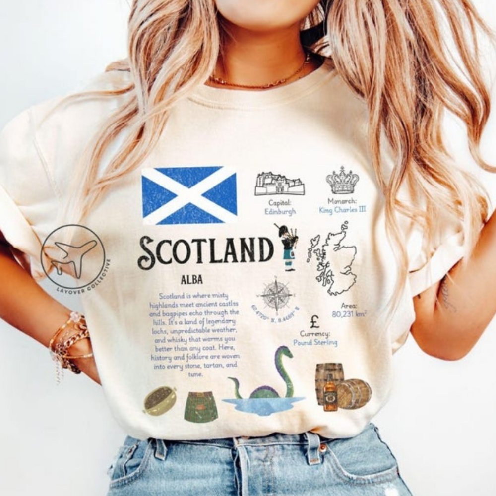 Scotland UK T-Shirt Edinburgh  - Womens Summer Clothing Uk recension och pris