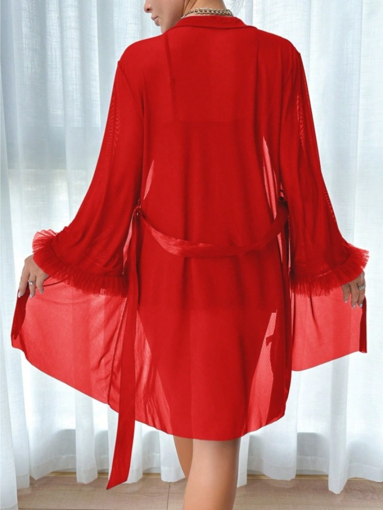 Women 3 Piece Red Sexy Lace Ro - Summer Clothing Dress recension och pris