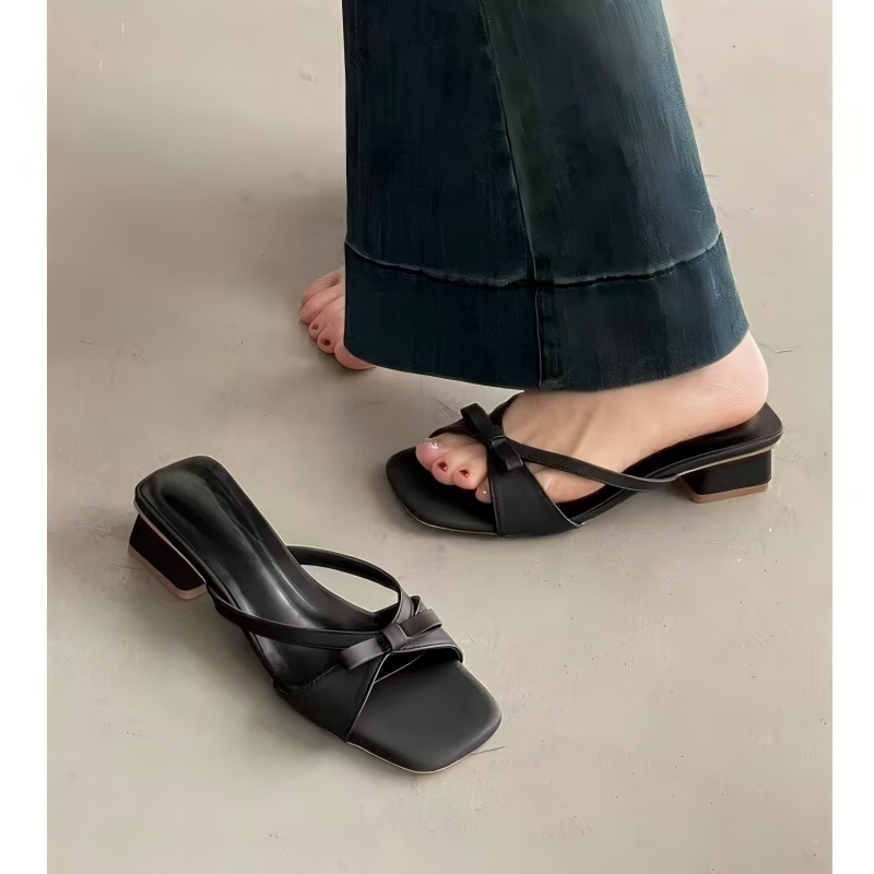 Elegant Bow Tie Square Toe San - Summer Clothing Modest recension och pris