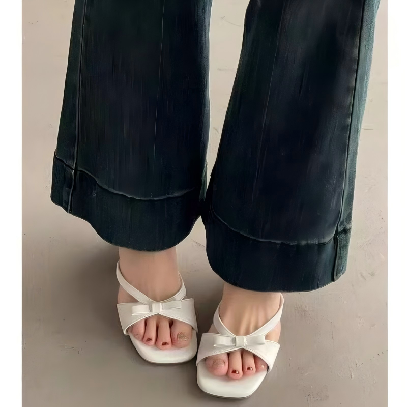 Elegant Bow Tie Square Toe San - Summer Clothing Modest recension och pris
