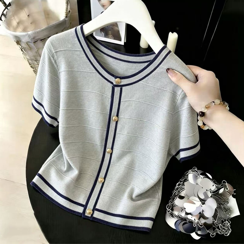 Fashion O-Neck Spliced Knitted - Summer Days Clothing recension och pris