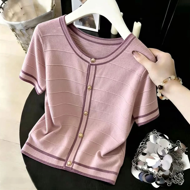 Fashion O-Neck Spliced Knitted - Summer Days Clothing recension och pris
