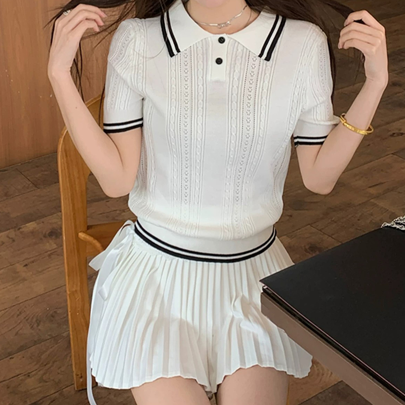 Short Sleeve Polo Neck Knit To - Summer Golf Clothing recension och pris