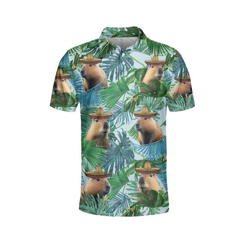 Funny 3d Print Capybara Polo S - Beach Shirt Hawaiian recension och pris