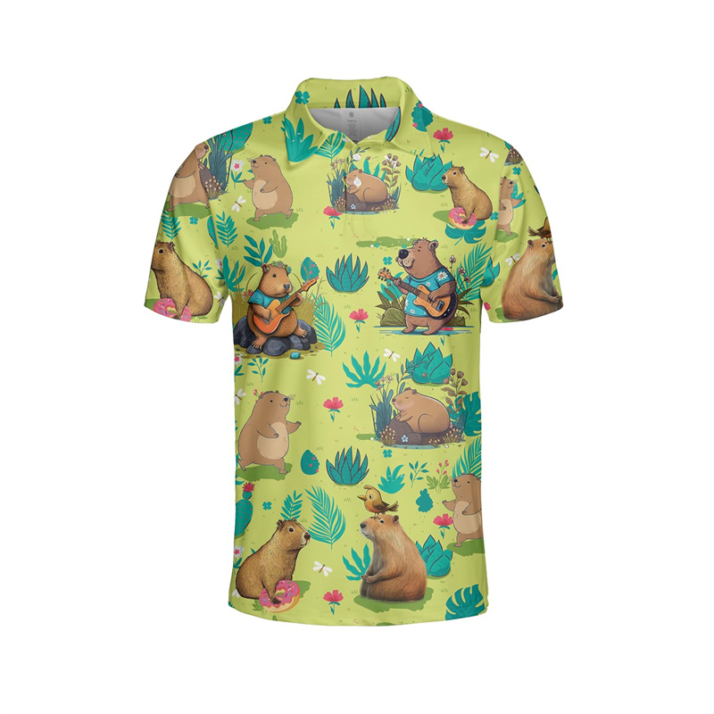 Funny 3d Print Capybara Polo S - Beach Shirt Hawaiian recension och pris