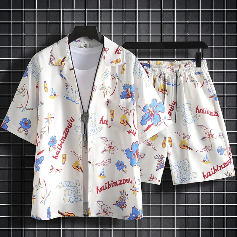 Men Hawaiian Print 2 Piece Set - Beach Shirt Hawaiian recension och pris