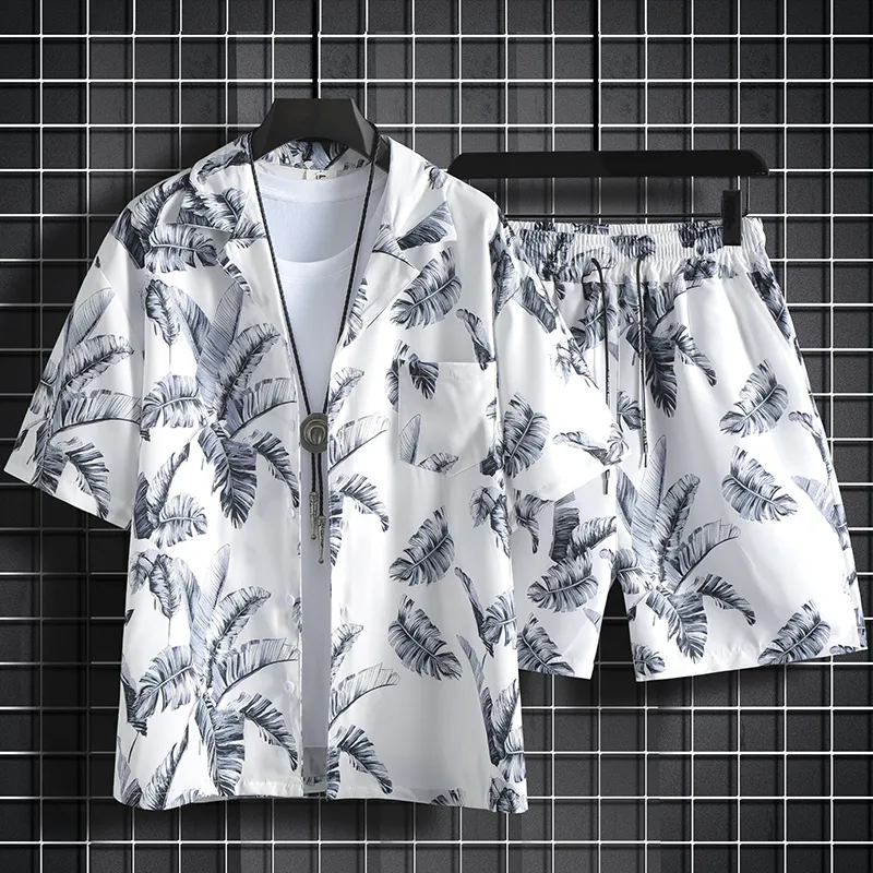 Men Hawaiian Print 2 Piece Set - Beach Shirt Hawaiian recension och pris