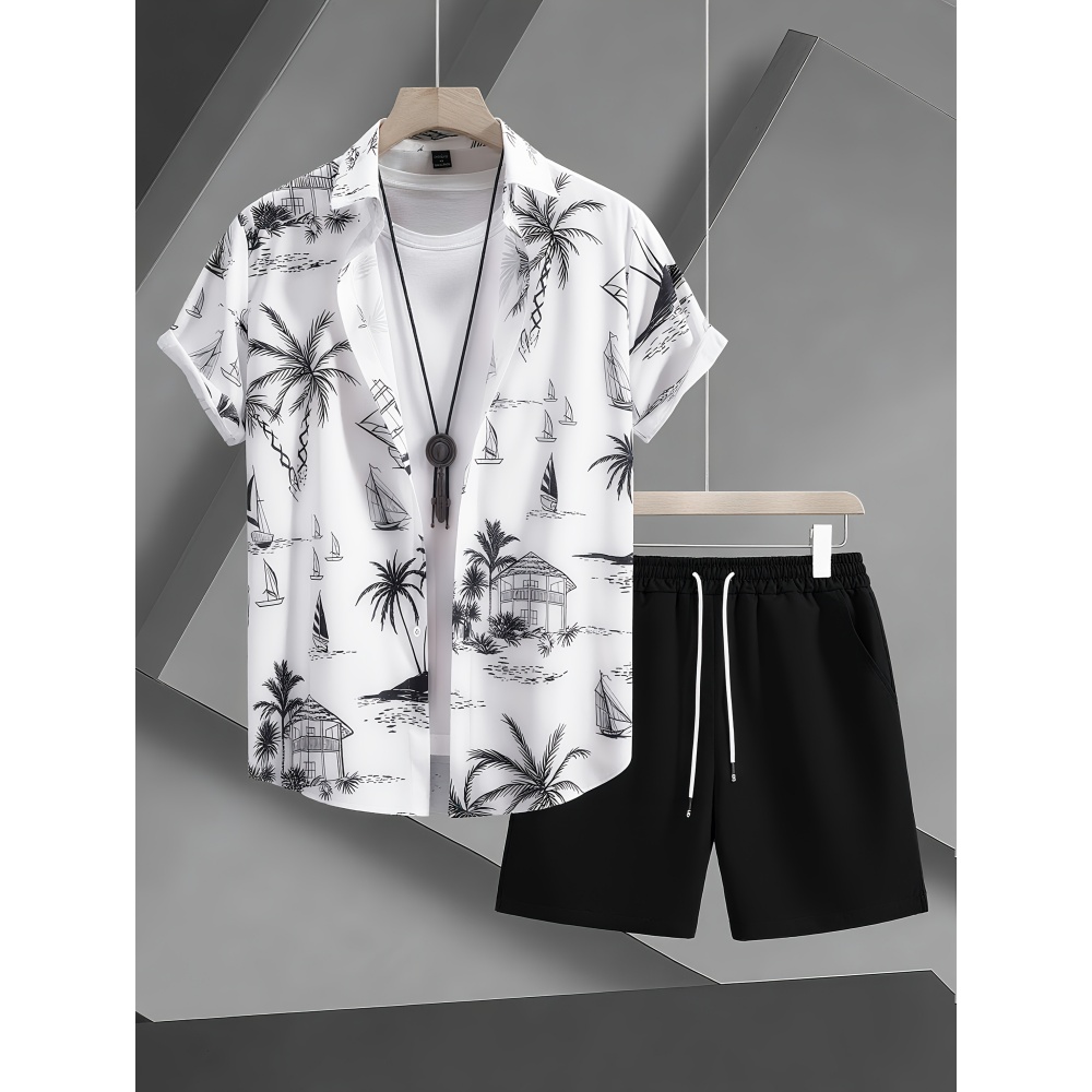 Summer Man Set Coconut Tree Fr - Beach Shirt Hawaiian recension och pris