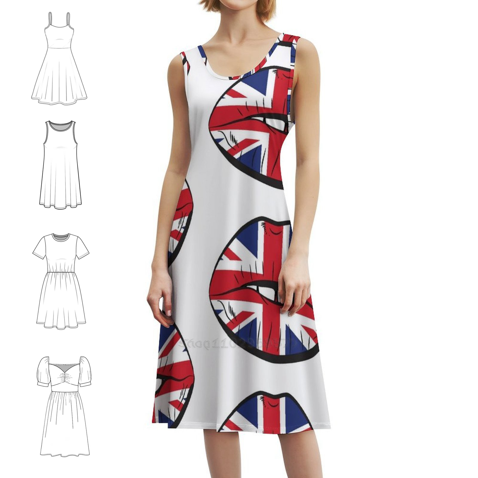 British Flag Fan Lips Uk Fan U - Womens Summer Clothing Uk recension och pris