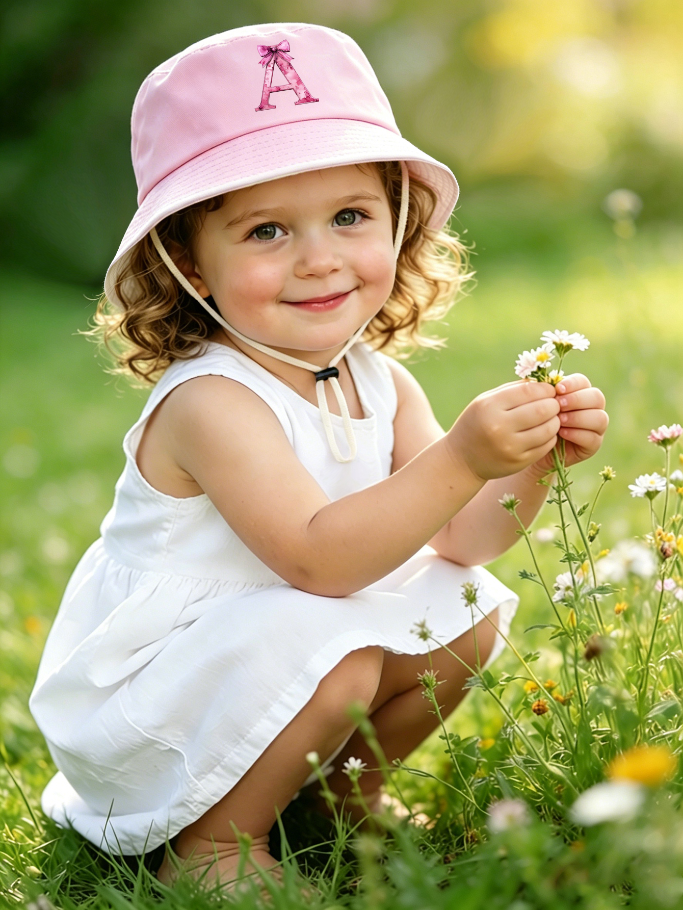 1pc pink baby girl bucket hat  - Summer Clothing Capsule recension och pris